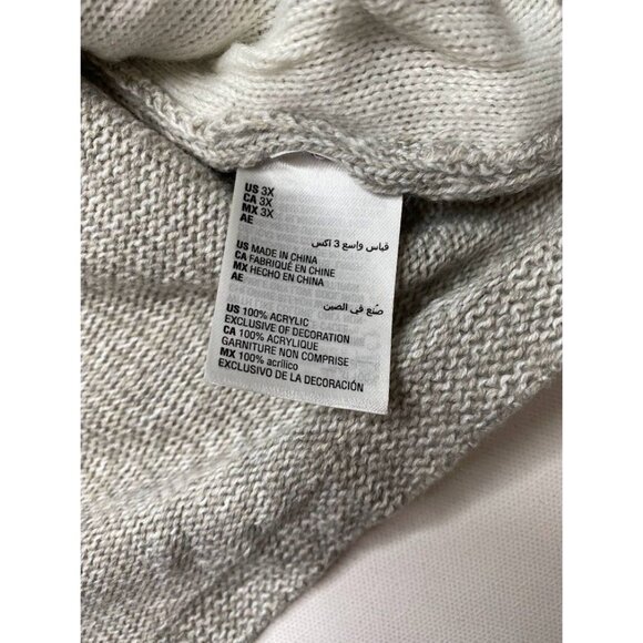 Karen Scott Sweater Top Women's 3X Gray CATS Sequins Holiday Relaxed Cozy NEW - Picture 9 of 14